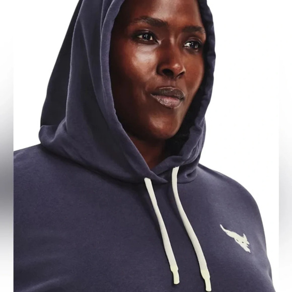 Under Armour Project Rock Rival Terry Short Sleeve Navy Fitness Hoodie Size 2X - Picture 6 of 12